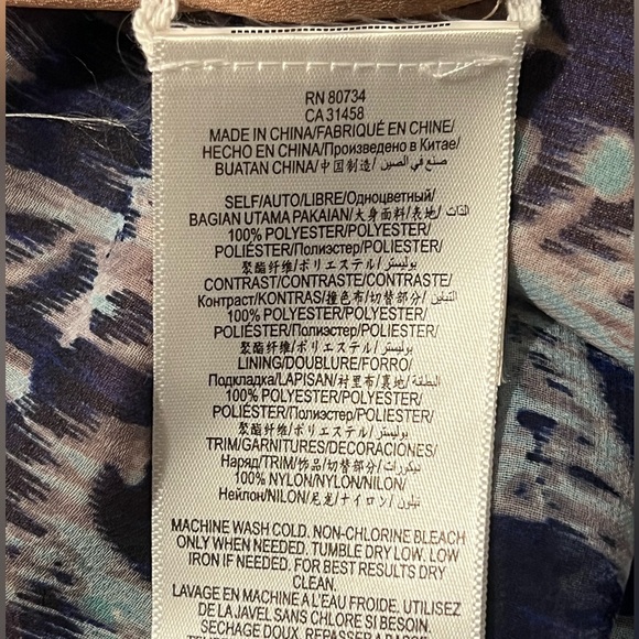 BCBG MaxAzria Aymeline Blue Floral Print Lace Sleeveless Dress Size 0 Small - Picture 8 of 9